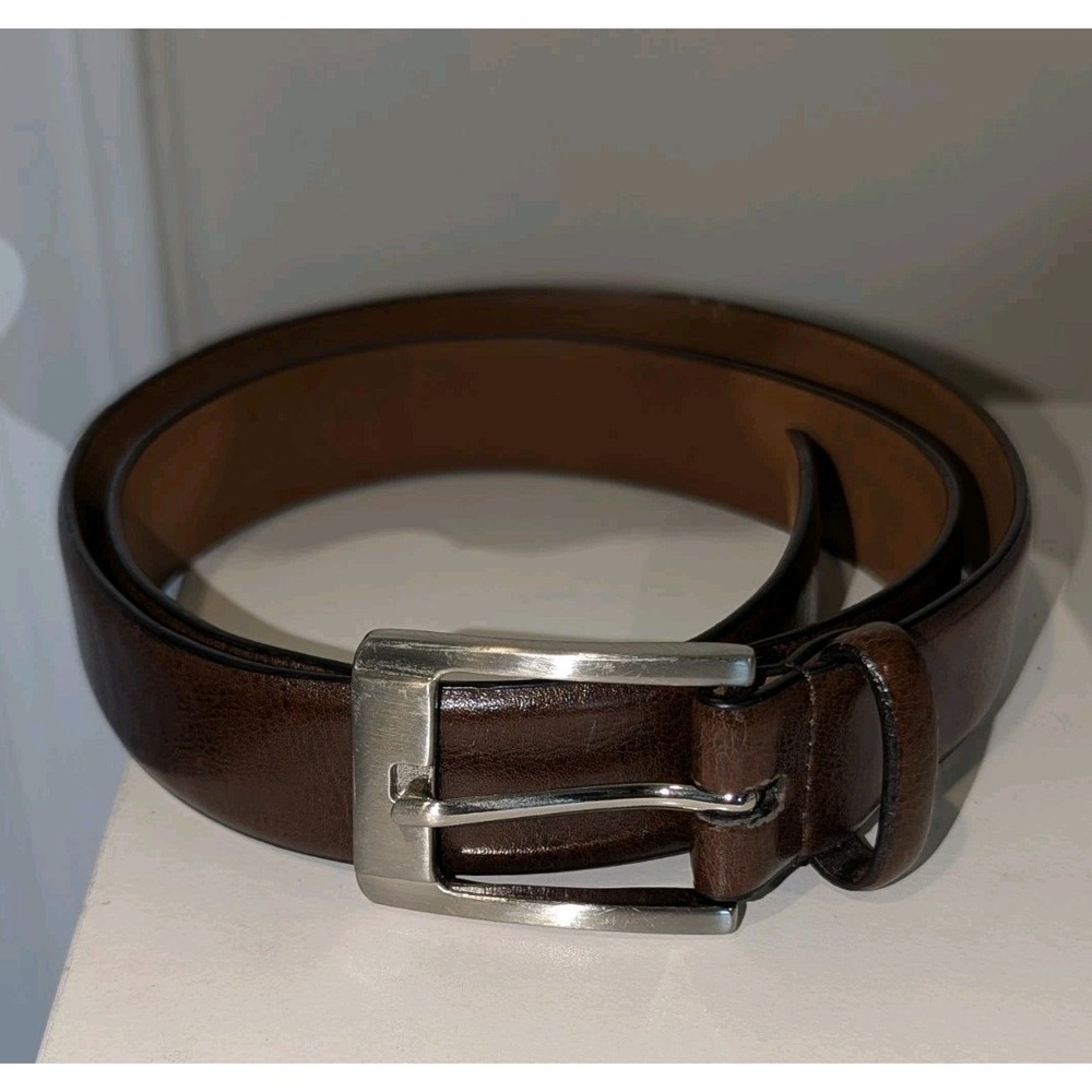 Dark Academia Genuine Leather 36 Brown Belt Minimalist Closet Capsule Classic